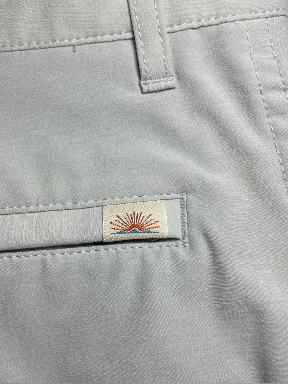 Faherty All Day Shorts Mens 33 Silver Chino Stretch Performance Casual Pockets